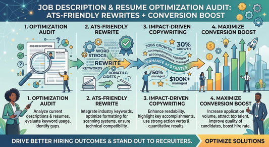 Job Description and Resume Optimization Audit: ATS-Friendly Rewrites + Conversion Boost